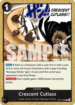 Crescent Cutlass (OP14-098) - The Azure Sea's Seven Release Event Cards - Card Brawlers