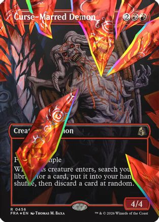 Curse-Marred Demon (Borderless) (Facet Foil) (FRA-456) - Reality Fracture Foil - Card Brawlers