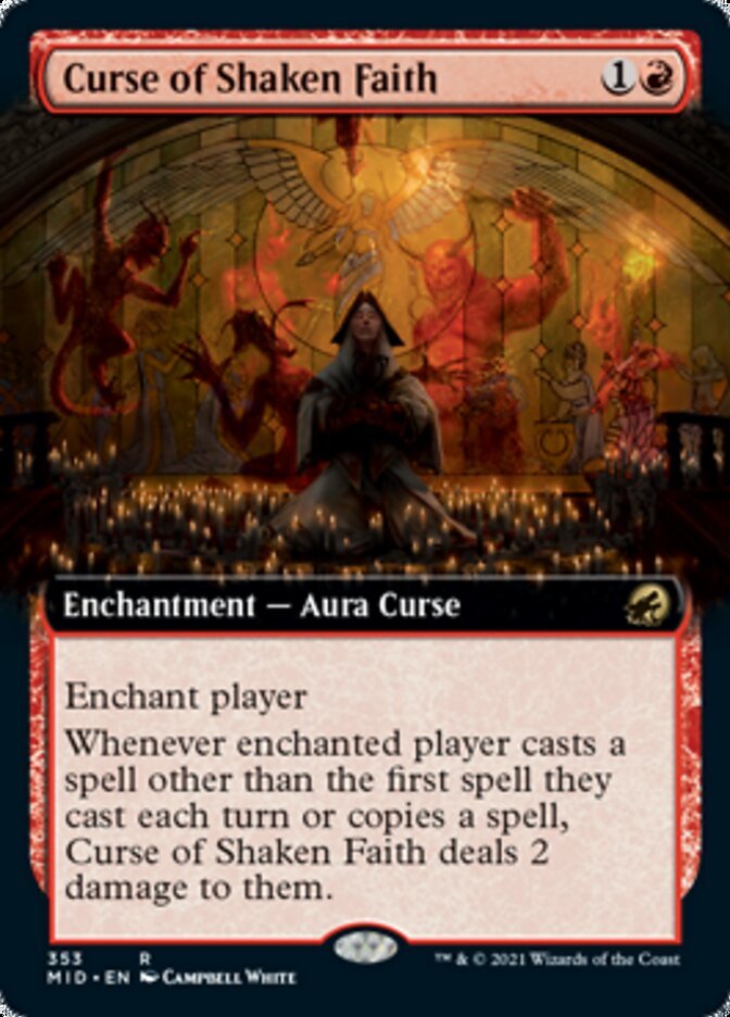 Curse of Shaken Faith (Extended Art) [Innistrad: Midnight Hunt] - Card Brawlers