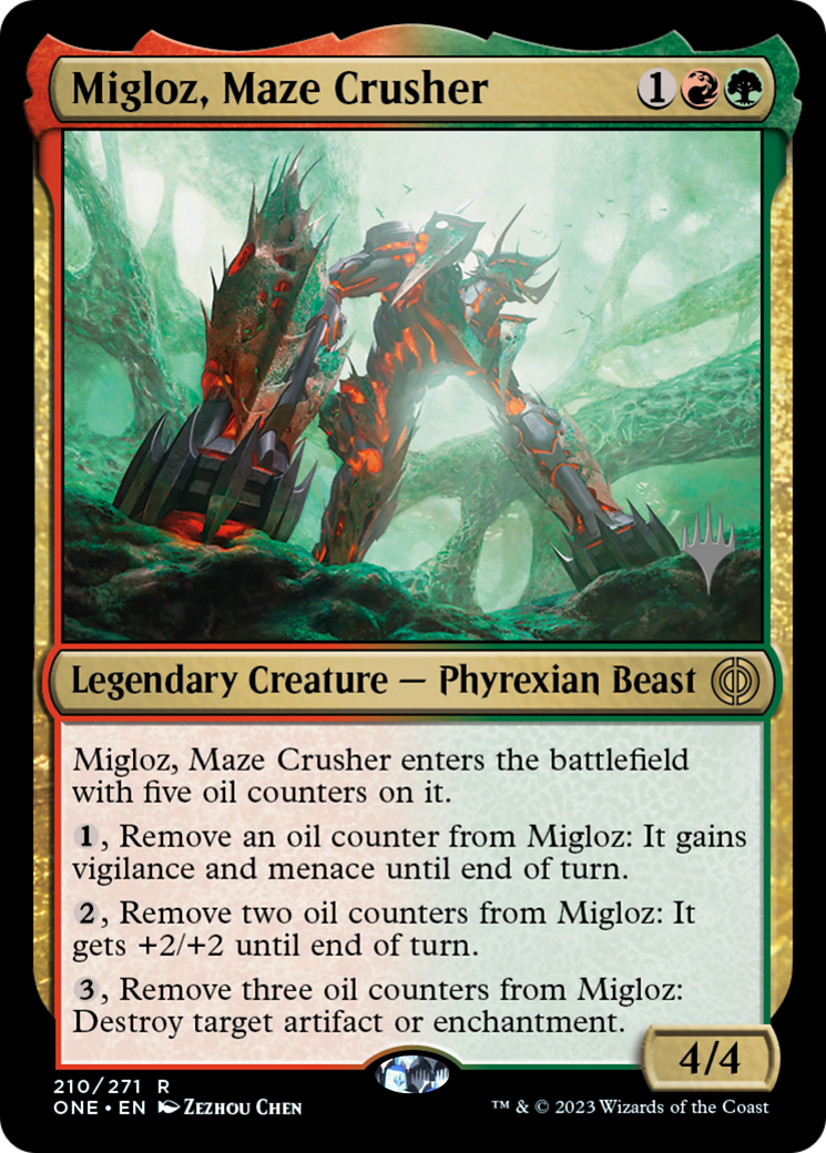 Migloz, Maze Crusher (Promo Pack) [Phyrexia: All Will Be One Promos] - Magic: The Gathering - Card Brawlers | Quebec | Canada |
