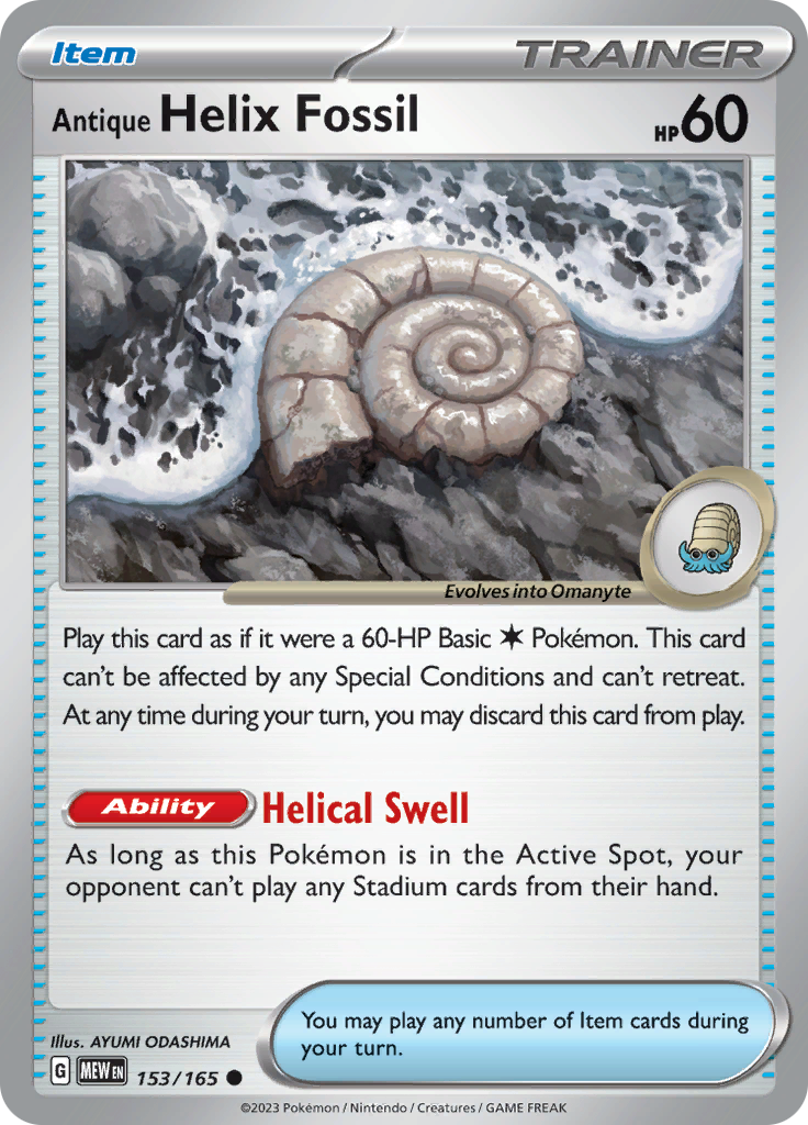 Antique Helix Fossil (153/165) [Scarlet & Violet 151] - Pokémon - Card Brawlers | Quebec | Canada |