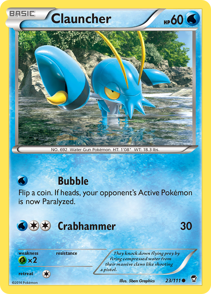 Clauncher (23/111) [XY: Furious Fists] - Pokémon - Card Brawlers | Quebec | Canada |