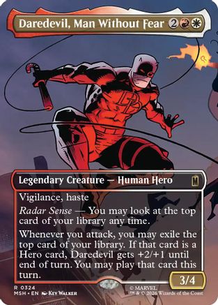 Daredevil, Man Without Fear (Borderless) (0324) (MSH-324) - Marvel Super Heroes - Card Brawlers