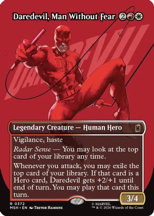 Daredevil, Man Without Fear (Borderless) (0372) (MSH-372) - Marvel Super Heroes - Card Brawlers