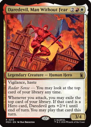Daredevil, Man Without Fear (MSH-213) - Marvel Super Heroes Foil - Card Brawlers
