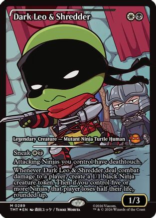 Dark Leo & Shredder (Showcase) (TMT-289) - Teenage Mutant Ninja Turtles Foil - Card Brawlers