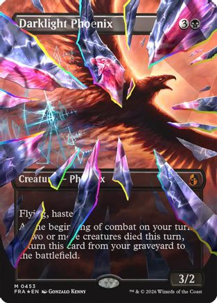 Darklight Phoenix (Borderless) (Facet Foil) (0453) (FRA-453) - Reality Fracture Foil - Card Brawlers