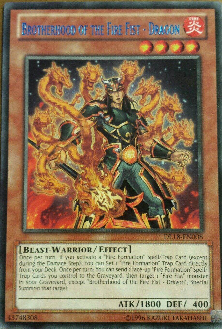 Brotherhood of the Fire Fist - Dragon (Blue) [DL18-EN008] Rare - Yu-Gi-Oh! - Card Brawlers | Quebec | Canada |