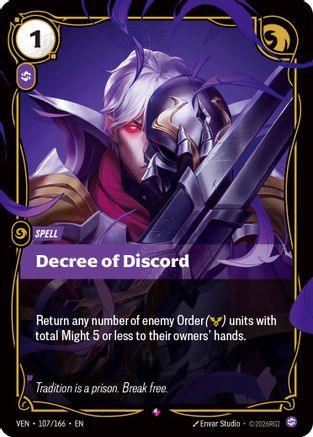 Decree of Discord (107/166) - Vendetta Foil - Card Brawlers