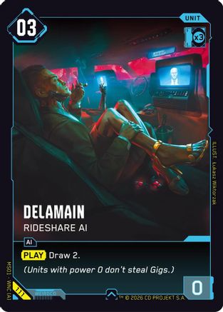 Delamain - Rideshare AI (111) - Welcome to Night City Retail - Card Brawlers