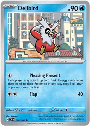 Delibird (018/null) - Reverse Holofoil [ME04 Chaos Rising] - Card Brawlers
