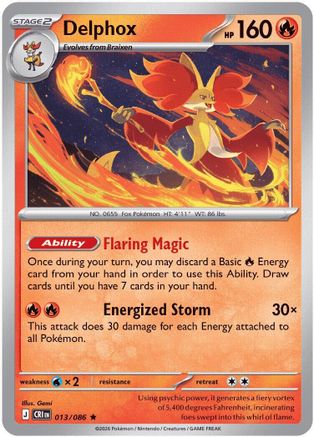Delphox (013/null) - Reverse Holofoil [ME04 Chaos Rising] - Card Brawlers