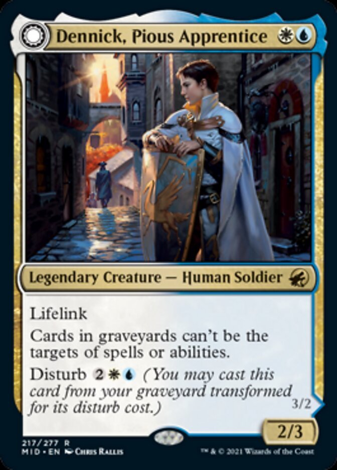 Dennick, Pious Apprentice // Dennick, Pious Apparition [Innistrad: Midnight Hunt] - Card Brawlers