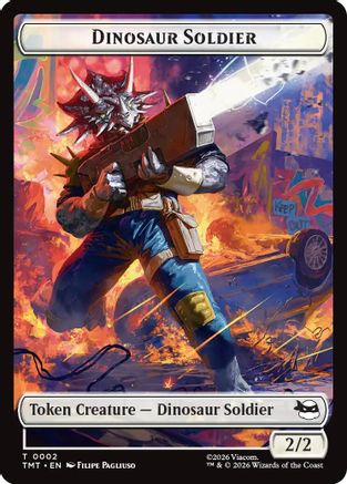 Dinosaur Soldier // Copy Double-Sided Token (TMT-2 // 1) - Teenage Mutant Ninja Turtles Foil - Card Brawlers
