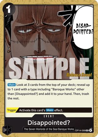 Disappointed? (OP14-099) - The Azure Sea's Seven Release Event Cards - Card Brawlers