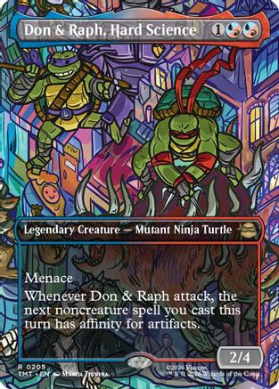 Don & Raph, Hard Science (Borderless) (TMT-205) - Teenage Mutant Ninja Turtles - Card Brawlers
