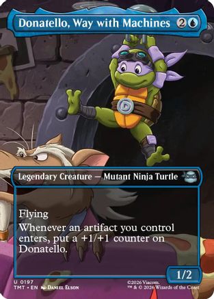 Donatello, Way with Machines (Borderless) (TMT-197) - Teenage Mutant Ninja Turtles Foil - Card Brawlers