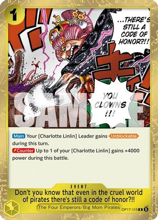 Don't you know that even in the cruel world of pirates there's still a code of honor?!! (OP17-115) - The World's Strongest Warriors Foil - Card Brawlers