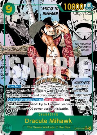 Dracule Mihawk (Manga) (OP14-119) - The Azure Sea's Seven Foil - Card Brawlers