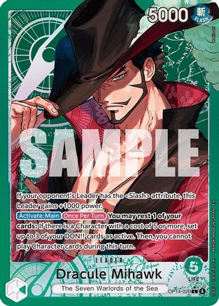 Dracule Mihawk - OP14-020 (Alternate Art) (OP14-020) - The Azure Sea's Seven Foil - Card Brawlers