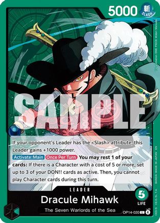 Dracule Mihawk - OP14-020 (OP14-020) - The Azure Sea's Seven - Card Brawlers