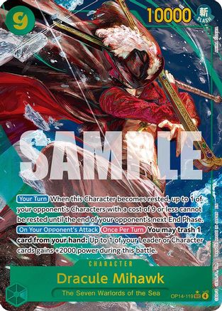 Dracule Mihawk - OP14-119 (Alternate Art) (OP14-119) - The Azure Sea's Seven Foil - Card Brawlers