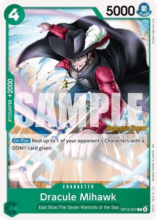 Dracule Mihawk (OP15-027) - Adventure on Kami's Island Release Event Cards - Card Brawlers