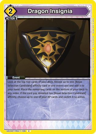 Dragon Insignia (UE24ST/REZ-1-109) - UE24ST ReZERO Starting Life in Another World Starter Deck - Card Brawlers