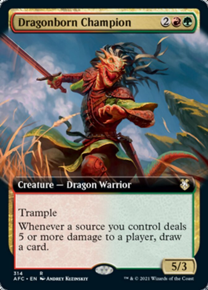 Dragonborn Champion (Extended Art) [Dungeons & Dragons: Adventures in the Forgotten Realms Commander] - Card Brawlers