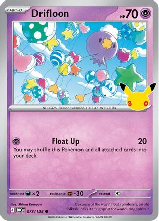 Drifloon (073/128) - Holofoil [ME 30th Celebration] - Card Brawlers