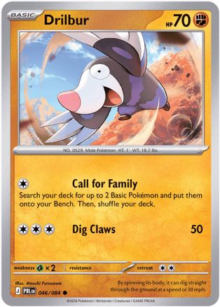 Drilbur (046/null) - Reverse Holofoil [ME05 Pitch Black] - Card Brawlers