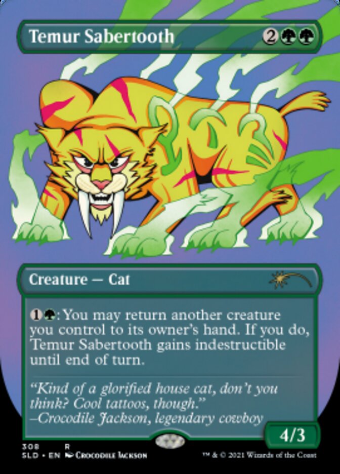Temur Sabertooth (Borderless) [Secret Lair Drop Series] - Magic: The Gathering - Card Brawlers | Quebec | Canada |