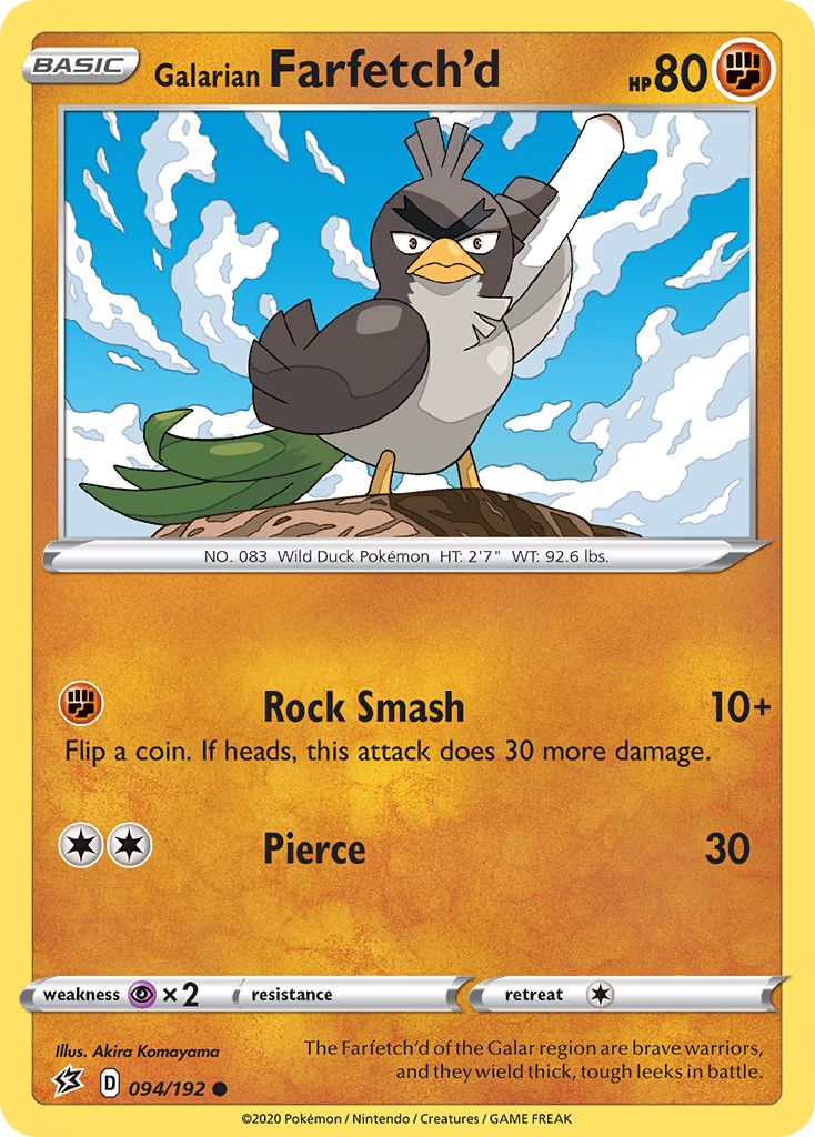 Galarian Farfetch'd (094/192) [Sword & Shield: Rebel Clash] - Pokémon - Card Brawlers | Quebec | Canada |