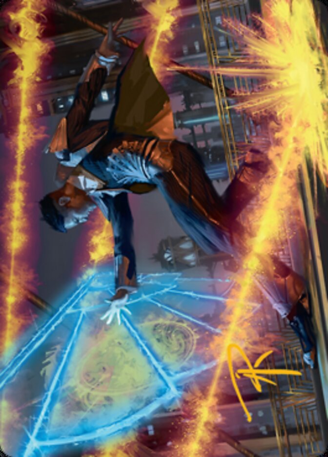 Wingshield Agent Art Card (Gold-Stamped Signature) [Streets of New Capenna Art Series] - Magic: The Gathering - Card Brawlers | Quebec | Canada |