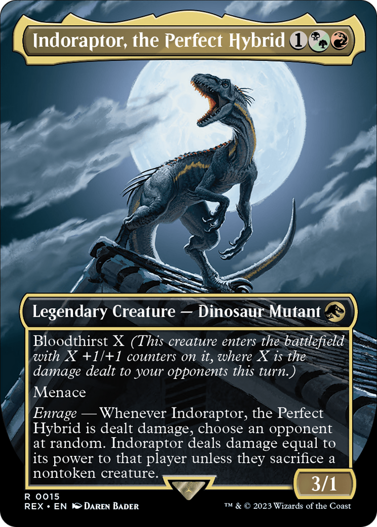 Indoraptor, the Perfect Hybrid (Borderless) [Jurassic World Collection] - Magic: The Gathering - Card Brawlers | Quebec | Canada |
