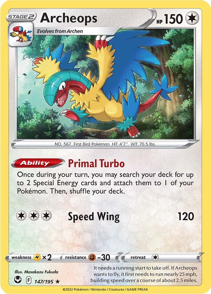 Archeops (147/195) (Theme Deck Exclusive) [Sword & Shield: Silver Tempest] - Pokémon - Card Brawlers | Quebec | Canada |