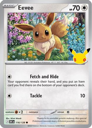 Eevee (116/128) - Holofoil [ME 30th Celebration] - Card Brawlers