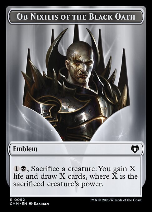 Eldrazi Spawn // Emblem - Ob Nixilis of the Black Oath Double - Sided Token [Commander Masters Tokens] - Card Brawlers