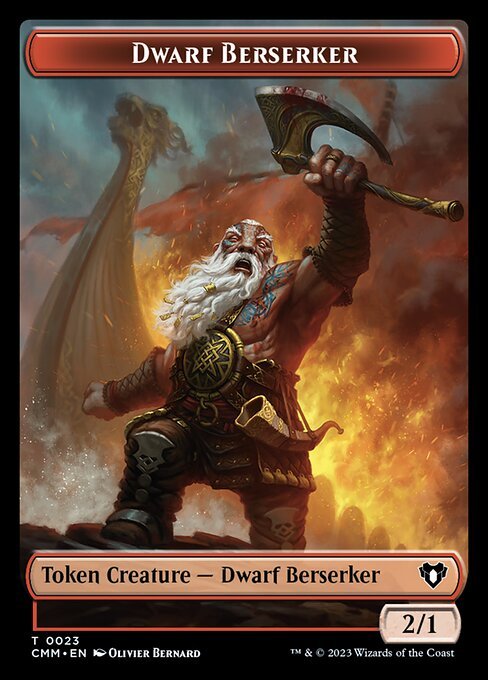 Elemental (0026) // Dwarf Berserker Double - Sided Token [Commander Masters Tokens] - Card Brawlers