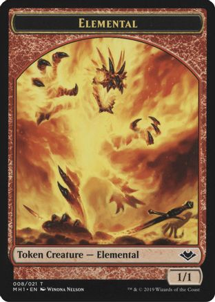 Elemental (008) // Emblem - Serra the Benevolent Double-Sided Token (MH1-8 // 20) - Modern Horizons - Card Brawlers