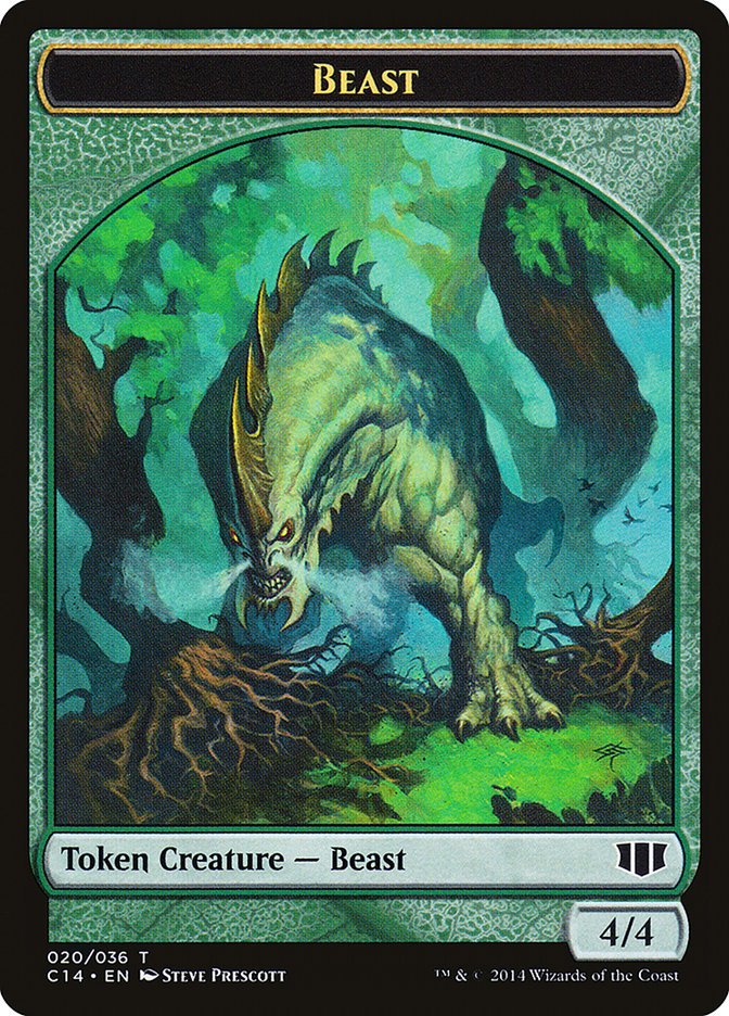 Elf Druid // Beast (020/036) Double - Sided Token [Commander 2014 Tokens] - Card Brawlers