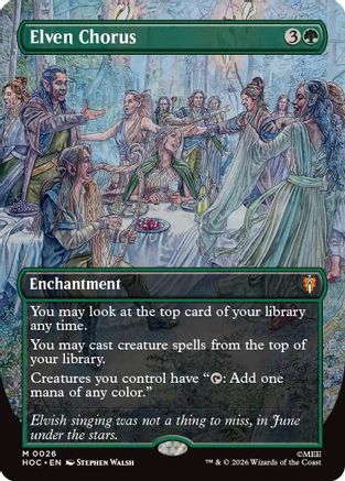 Elven Chorus (Borderless) (HOC-026) - The Hobbit: Eternal-Legal Foil - Card Brawlers
