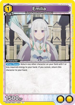 Emilia (024) (UE24BT/REZ-1-024) - UE24BT ReZERO Starting Life in Another World - Card Brawlers