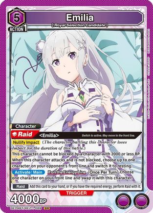 Emilia (089) (UE24BT/REZ-1-089) - UE24BT ReZERO Starting Life in Another World Foil - Card Brawlers