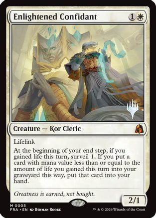 Enlightened Confidant (PPFRA-005) - Promo Pack: Reality Fracture - Card Brawlers