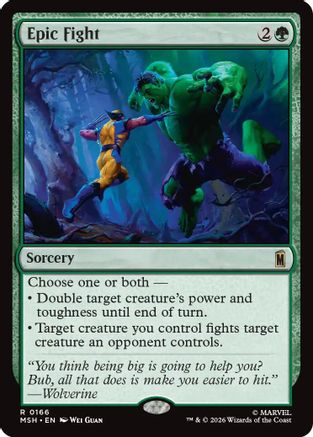 Epic Fight (MSH-166) - Marvel Super Heroes Foil - Card Brawlers