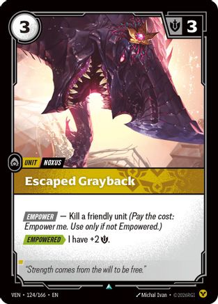 Escaped Grayback (124/166) - Vendetta Foil - Card Brawlers