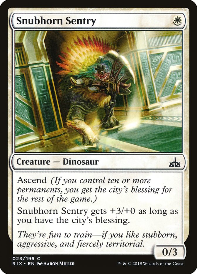 Snubhorn Sentry [Rivals of Ixalan] - Magic: The Gathering - Card Brawlers | Quebec | Canada |
