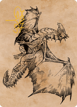 Ancient Bronze Dragon Art Card (58) (Gold-Stamped Signature) [Commander Legends: Battle for Baldur's Gate Art Series] - Magic: The Gathering - Card Brawlers | Quebec | Canada |