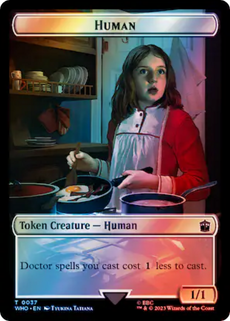 Human (0037) // Food (0057) Double-Sided Token (Surge Foil) [Doctor Who Tokens] - Magic: The Gathering - Card Brawlers | Quebec | Canada |